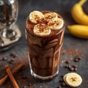 Healthy Smoothies for Women: Every Phase of Your Menstrual Cycle 6 image of a chocolate and banana smoothie,