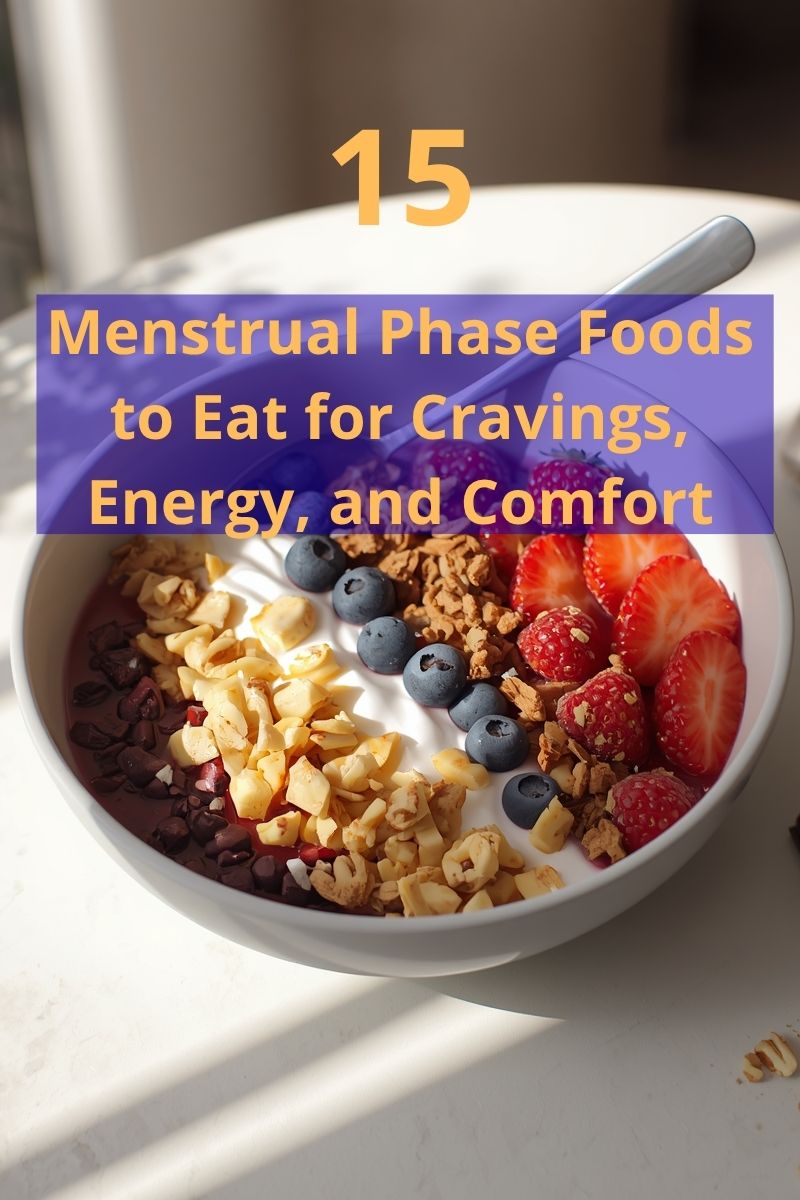 image of good menstrual phase foods to eat served in a bowl,