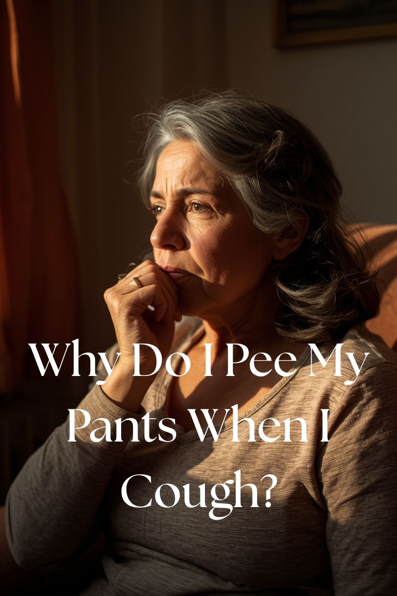 Why Do I Pee My Pants When I Cough? 1 image of a thoughtful woman,
