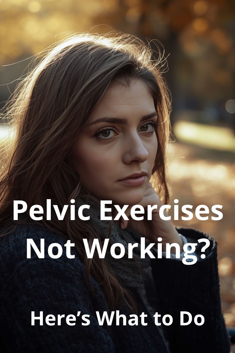 What to Try When Pelvic Floor Exercises Aren’t Enough 1 woman in a park thinking about why pelvic exercises aren't working for her,