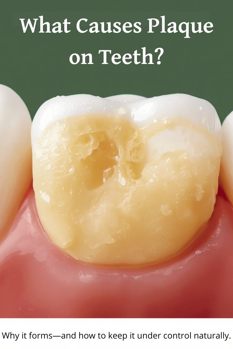 image of a tooth with light plaque on it,