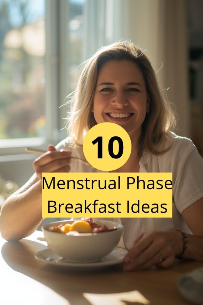 image of a woman eating breakfast,
