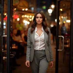 woman walking confidently