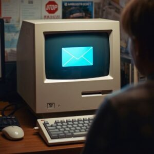 an email on an old computer,