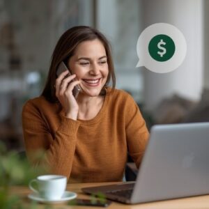 a woman trusting a man and sending him money,
