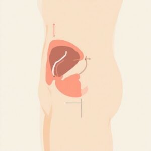 Illustration of the bladder, prostate and urethra related to retrograde ejaculation